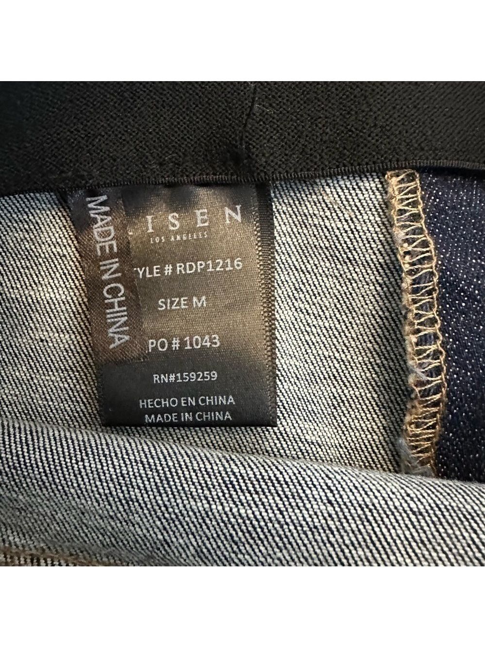 Risen Pull On High Rise Dark Wash Blue Denim Skinny Jeans Size Medium NWT - Picture 10 of 12